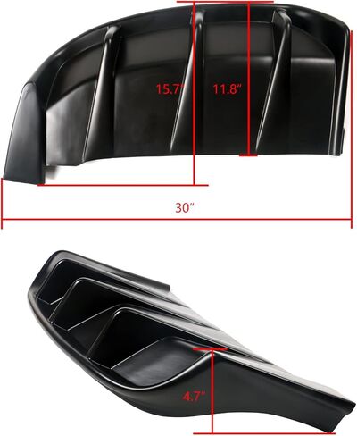 FREEMOTOR802 Compatible with 2021-2024 Ford Mustang Mach-E GT Rear Diffuser, Gloss Black PP Polypropylene IKON Style Rear Bumper Lip Diffuser Shark Fins Kit Lower Valance Lip Spoiler Canard in Saudi Arabia