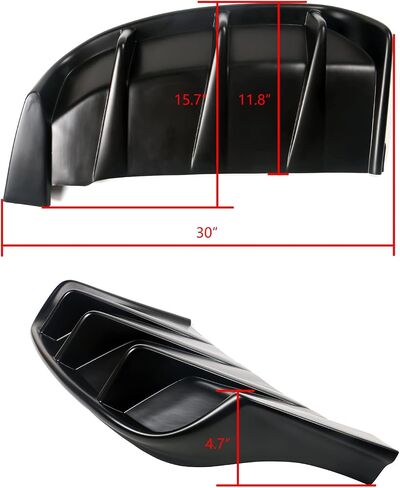 FREEMOTOR802 Compatible with 2021-2024 Ford Mustang Mach-E GT Rear Diffuser, Gloss Black PP Polypropylene IKON Style Rear Bumper Lip Diffuser Shark Fins Kit Lower Valance Lip Spoiler Canard in Saudi Arabia