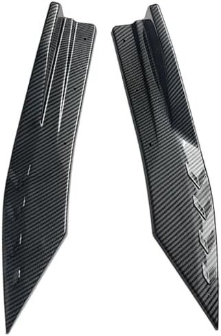 2PCS Universal Rear Diffuser Car Spoiler, Rear Bumper Lip Diffuser Side Skirt Protector Carbon Fiber Side Fender Skirt Spoiler Splitter Exterior Body Trim Kit Anti-Scratch (Smooth Black) in Kuwait