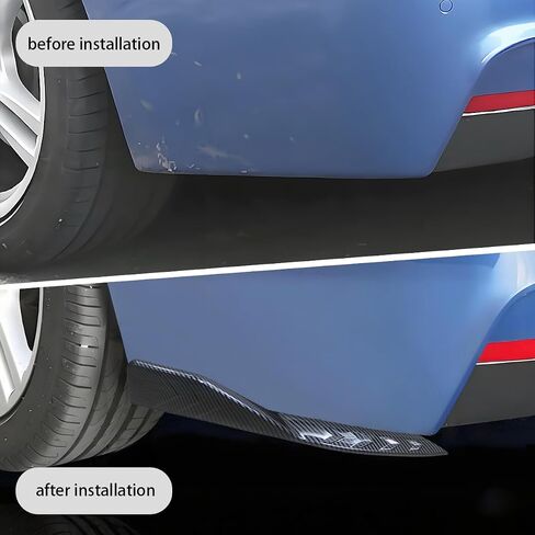 2PCS Universal Rear Diffuser Car Spoiler, Rear Bumper Lip Diffuser Side Skirt Protector Carbon Fiber Side Fender Skirt Spoiler Splitter Exterior Body Trim Kit Anti-Scratch (Smooth Black) in Kuwait