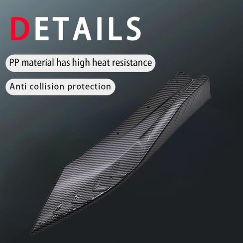 2PCS Universal Rear Diffuser Car Spoiler, Rear Bumper Lip Diffuser Side Skirt Protector Carbon Fiber Side Fender Skirt Spoiler Splitter Exterior Body Trim Kit Anti-Scratch (Smooth Black) in Kuwait