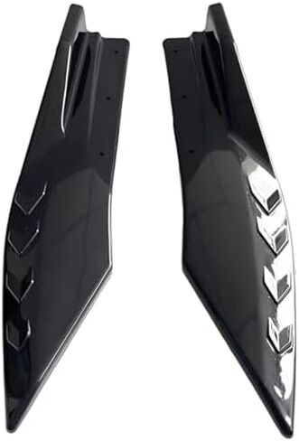 2PCS Universal Rear Diffuser Car Spoiler, Rear Bumper Lip Diffuser Side Skirt Protector Carbon Fiber Side Fender Skirt Spoiler Splitter Exterior Body Trim Kit Anti-Scratch (Smooth Black) in Kuwait