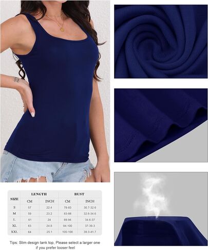 BQTQ 6 Pcs Women's Square Neck Tank Top Sleeveless Undershirt Basic Tank Tops for Women Girls in Saudi Arabia