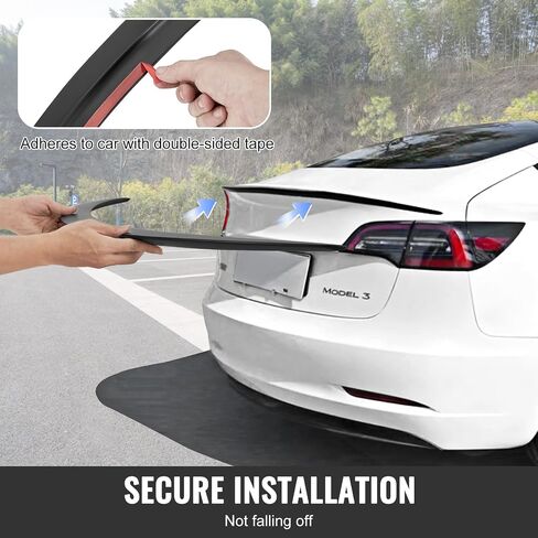 VEVOR GT Wing Car Spoiler, 47.2 inch Spoiler, Compatible with Tesla Model Y, High Strength ABS Material, Baking Paint, Car Rear Spoiler Wing, Racing Spoilers for Cars, Matte Black in Saudi Arabia