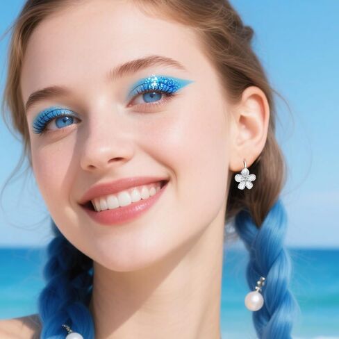 Small Dangle Earrings for Women - Vintage Flower Design, 14k Gold Plated Hypoallergenic Lever-back Earrings, Silver & Gold Color, Lightweight & Dainty Jewelry in Kuwait