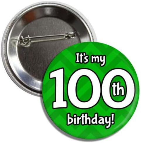 It's My 100th Birthday Party Celebration Button Pin, 2.25 Inches, 100 Years Young in Saudi Arabia