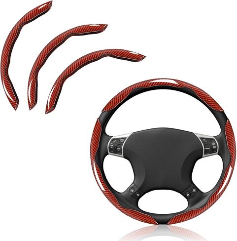 JDDRY Car Steering Wheel Protector,Bright Carbon Fiber Steering Wheel Cover,Non-Slip Steering Wheel Cover Protector,Universal Car Accessories(Black,3PC) in Saudi Arabia