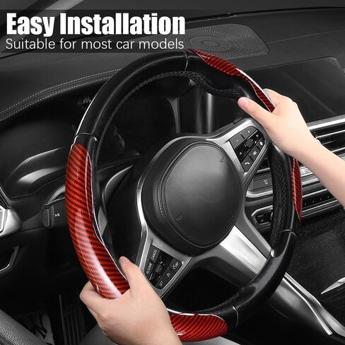 JDDRY Car Steering Wheel Protector,Bright Carbon Fiber Steering Wheel Cover,Non-Slip Steering Wheel Cover Protector,Universal Car Accessories(Black,3PC) in Saudi Arabia
