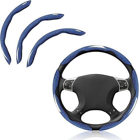 JDDRY Car Steering Wheel Protector,Bright Carbon Fiber Steering Wheel Cover,Non-Slip Steering Wheel Cover Protector,Universal Car Accessories(Black,3PC) in Saudi Arabia