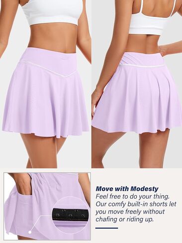 تنورة التنس للسيدات مع شورتات مدمجة في Skort رياضي يدير الجولف تجريب سريع الجفاف. in Kuwait
