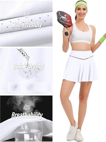 تنورة التنس للسيدات مع شورتات مدمجة في Skort رياضي يدير الجولف تجريب سريع الجفاف. in Kuwait