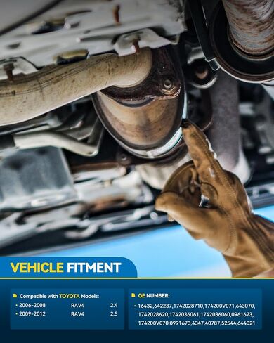 محول الحفاز الخلفي Philtop متوافق مع 2006-2008 RAV4 2.4 ، 2009-2012 RAV4 2.5L-استبدل# 16432 ، 642237 ، 40787 الفولاذ المقاوم للصدأ المباشر من أجل EPA) in Kuwait