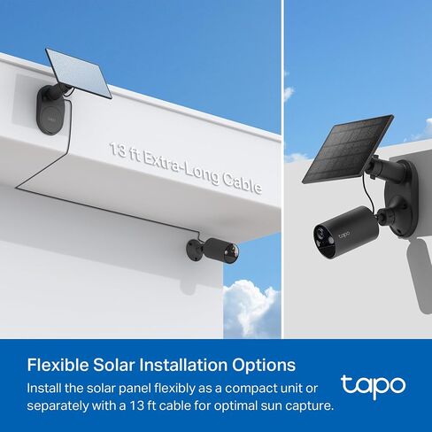 TAPO 4K Ultra HD SOLARCAM Outdoor Wireless Battery Camera W/Solar Pane - 24/7 Capture ، Free Profer in Kuwait