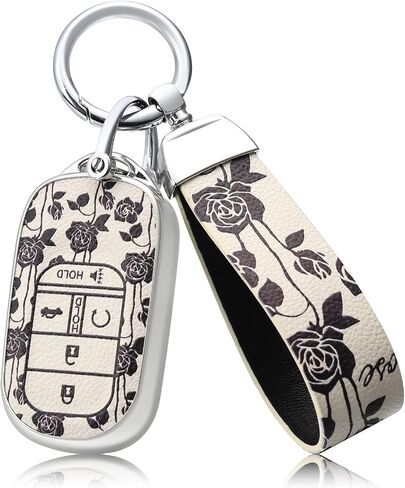 بالنسبة لغطاء Honda Key Fob ، واقي Car Key Case متوافق مع 2022 2023 2024 Honda Accord Civic HR-V CR-V Pilot Smart Key (Black Rose) in Saudi Arabia