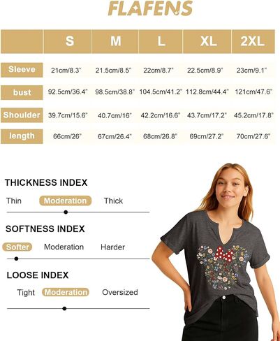 Flafens V Neck T-Shirts for Women - Graphic Short Sleeve Tees Tops Fashion Trendy Soft Casual Summer Outfits Clothes in Kuwait