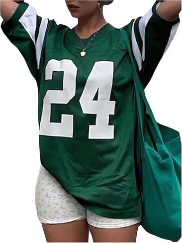SOLY HUX Women's Jersey Shirts Number Graphic Tees Short Sleeve Crew Neck Loose Y2k Tops in Saudi Arabia