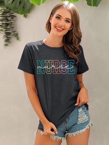 ممرضة Astanfy tshirts القمصان نساء ممرضة الهدايا الممرضة الممرضة الصيف قمصان قصيرة الأكمام in Kuwait