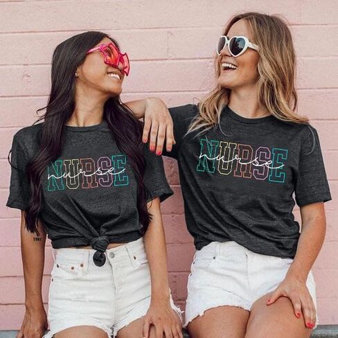 ممرضة Astanfy tshirts القمصان نساء ممرضة الهدايا الممرضة الممرضة الصيف قمصان قصيرة الأكمام in Kuwait