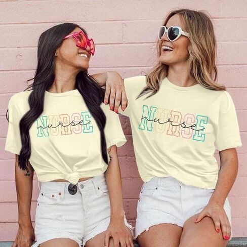ممرضة Astanfy tshirts القمصان نساء ممرضة الهدايا الممرضة الممرضة الصيف قمصان قصيرة الأكمام in Kuwait