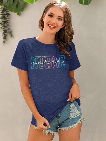 ممرضة Astanfy tshirts القمصان نساء ممرضة الهدايا الممرضة الممرضة الصيف قمصان قصيرة الأكمام in Kuwait