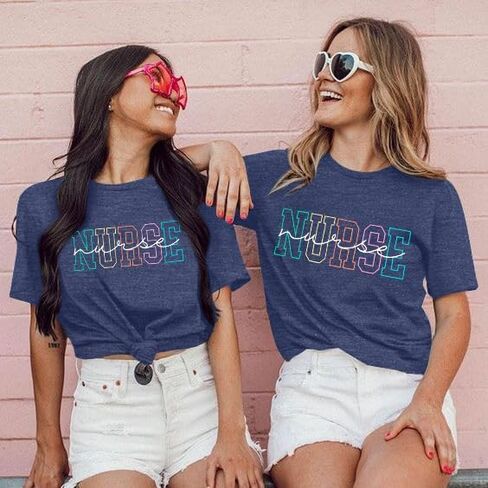 ممرضة Astanfy tshirts القمصان نساء ممرضة الهدايا الممرضة الممرضة الصيف قمصان قصيرة الأكمام in Kuwait