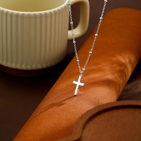 Cross Necklace for Women 14k Gold/Silver Plated Dainty Pendant Necklaces Trendy Jewelry Non Tarnish Hypoallergenic Waterproof Lightweight Gift for Women in Kuwait