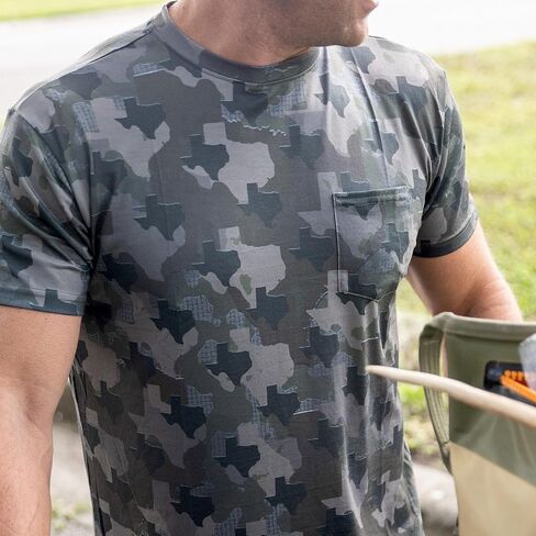 Mens Texas Camo Short Sleeve Shirt - Moisture Wicking in Saudi Arabia