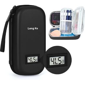 حقيبة سفر مبرد الأنسولين مع عبوتين ثلج كبيرتين للرحلات الطويلة والحياة اليومية - حقيبة سفر معزولة ومبرد للأدوية معتمدة من إدارة أمن المواصلات الأمريكية (أرجواني) in Kuwait