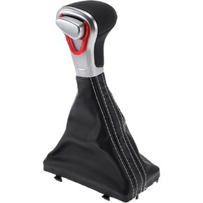 Automatic Gear Shifter Knob with Cover for Audi A4 2009-2014 Plastic Faux Leather Automotive Gearbox Stick Shifter Lever Knob Black White in Saudi Arabia