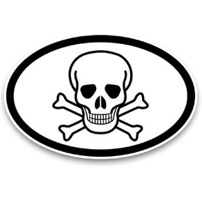 Magnet Me Up Skull and Crossbones Oval Magnet Decal, 4x6 Inches, Heavy Duty Automotive Magnet for Car Truck SUV Decorative Magnets for Fridge and Home Kitchen Office Whiteboard Locker Accessories in Saudi Arabia