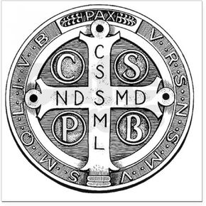 ميدالية Cafepress من Saint Benedict Square Car Magnet 3 × 3 مربع مغناطيس ، شاشة المصد المغناطيسي in Kuwait