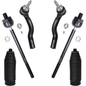 Detroit Axle - Front Tie Rods Kit for 2003-2011 Mercury Grand Marquis Ford Crown Victoria Lincoln Town Car 2004 2005 2006 2007 2008 2009 2010, 4 Inner & Outer Tie Rods, 2 Boots, Replacement in Saudi Arabia