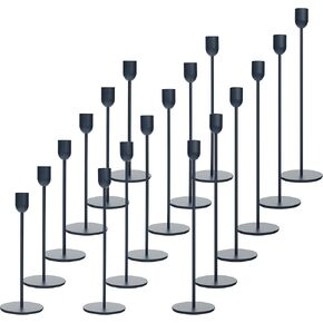 حامل الشموع الطويل الأسود ، حامل الشموع الزخرفية لحفل الزفاف ، الطعام ، الحفلات ، يناسب شمعة سميكة 3/4 بوصة وشموع LED in Kuwait