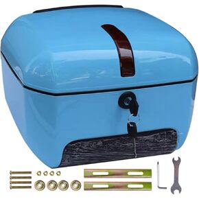 Motorcycle Scooter Top Box Tail Trunk Top Case Luggage Box, 28L Capacity, Storage Carrier Case Can Store Helmet, Universal Tail Case for Motorbike Moped Back Rear Case,Red in Saudi Arabia