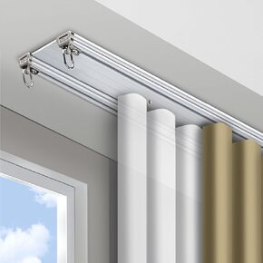 Double Row Curtain Tracks, Heavy Duty Drop Curtain Rails, Aluminum Alloy Ceiling Drape Track Set, For Living Room Bedroom Hospital(3.1m(10.2ft)) in Saudi Arabia