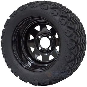 12" Black Steel Golf Cart Wheels and 20x10-12" All Terrain Tires - Set of 4 in Saudi Arabia