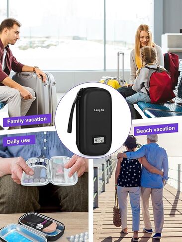 حقيبة سفر مبرد الأنسولين مع عبوتين ثلج كبيرتين للرحلات الطويلة والحياة اليومية - حقيبة سفر معزولة ومبرد للأدوية معتمدة من إدارة أمن المواصلات الأمريكية (أرجواني) in Kuwait