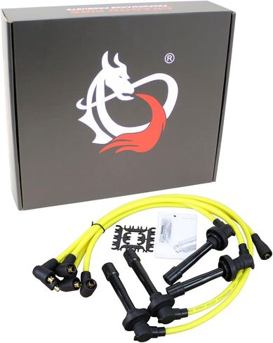 Dragon Fire Performance 8.5mm Mill Yellow Isshition سلك سلك توصيل شرارة مجموعة من 1992-2002 Acura Honda Integra Civic B-Series V-Tech All 1.6L 1.8L B16 B17 B18 B20 JDM يستبدل HE64 OEM FIT PWTD-LY in Saudi Arabia