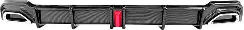 IKON MOTORSPORTS, Rear Bumper Lip Diffuser Compatible with 2018-2022 Honda Accord Hybrid, PP Gloss Black Rear Shark Fins Spoiler with Light, 2019 2020 2021 in Saudi Arabia
