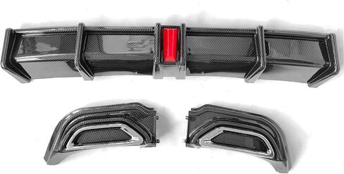 IKON MOTORSPORTS, Rear Bumper Lip Diffuser Compatible with 2018-2022 Honda Accord Hybrid, PP Gloss Black Rear Shark Fins Spoiler with Light, 2019 2020 2021 in Saudi Arabia