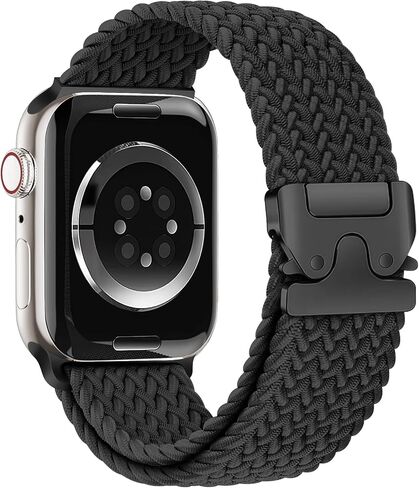 Braided Solo Loop for Apple Watch Ultra 3/2 Bands 49mm 46mm 45mm 44mm 42mm Men/Women,Parachute Buckle Stretchy Elastic Nylon Sport Strap Wristband for iWatch Bands Series 11 10 9 8 7 6 5 4 3 SE3/2 in Saudi Arabia
