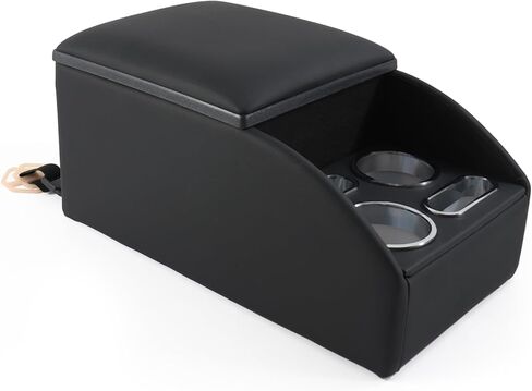 Car Rear Seat Armrest 2 Row Console Box with Cup Holder Black Car Center Console Cup Holder Universal Rear Bench Seat Consoles with Storage Box in Saudi Arabia