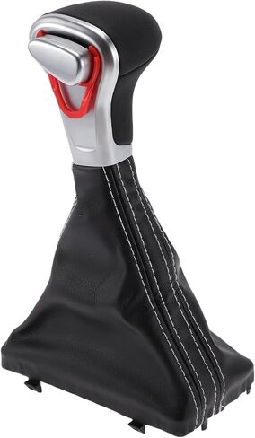 Automatic Gear Shifter Knob with Cover for Audi A4 2009-2014 Plastic Faux Leather Automotive Gearbox Stick Shifter Lever Knob Black White in Saudi Arabia