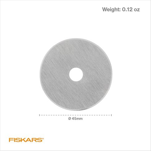 Fiskars 45mm Rotary Rades (5 Pack) - استبدال شفرة القطع الدوار - الحرف اليدوية والخياطة واللحف - رمادي in Kuwait