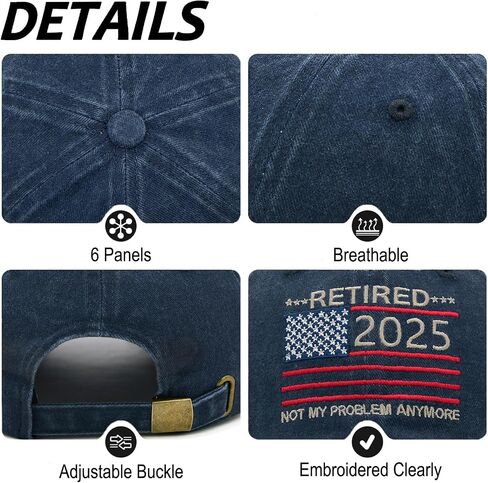 Retirement Hats 2025, Retirement Gifts for Women Men, Embroidered Retired 2025 Not My Problems Anymore Baseball Cap in Saudi Arabia