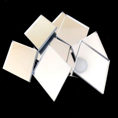 Diamond Shaped Crafting Mirrors, Set of 10, Many Colours, Shatterproof Acrylic, Silver Mirror, Pack of 10 x 6cm in Saudi Arabia