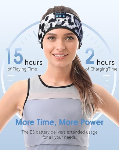 MUSICOZY Bluetooth 5.4 Headband Sleep Headphones, Wireless Music Sleeping Mask Headband with Earbuds for Sports, Travel, Yoga, Office, Ideal for Mom, Women, Teens in Kuwait