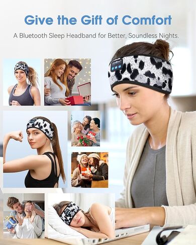 MUSICOZY Bluetooth 5.4 Headband Sleep Headphones, Wireless Music Sleeping Mask Headband with Earbuds for Sports, Travel, Yoga, Office, Ideal for Mom, Women, Teens in Kuwait