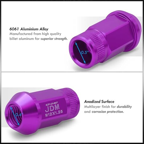 AJP Distributors 16 Piece Universal M12x1.5 Open End Aluminum Lug Nuts, 16pc M12 x 1.5MM Lug Nut Set Wheels Rims JDM VIP Kit Green in Saudi Arabia