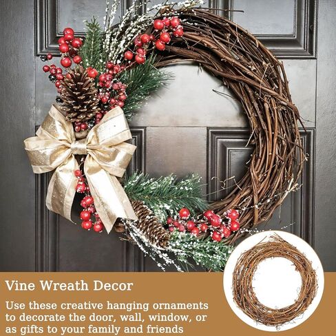 4 PCS Grapevine Garland - Diy Crafts Grapevine Conpts ، 13 قدمًا زهورًا فرعًا كرمة ، إكليل من الزهور الراتان لحرف عيد الميلاد DIY ، جدار الباب الأمامي ، ديكورزات الزفاف وحفلات الحفلات in Saudi Arabia